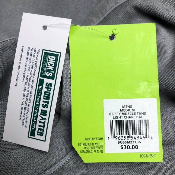 DSG Muscle Tank Light Charcoal Mens Size Medium Jersey Cotton Top NEW - Picture 4 of 6